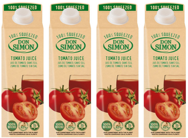 돈시몬 생과일 착즙 100% 토마토주스, 1L, 4개