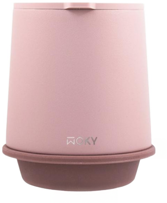 WOKY 沃廚 台灣公司貨 360度輕芯鈦瓷易潔層保溫杯, 黛粉色, 250ml, 1個