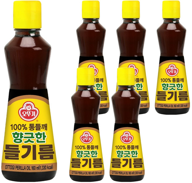 오뚜기 향긋한 들기름, 160ml, 6개