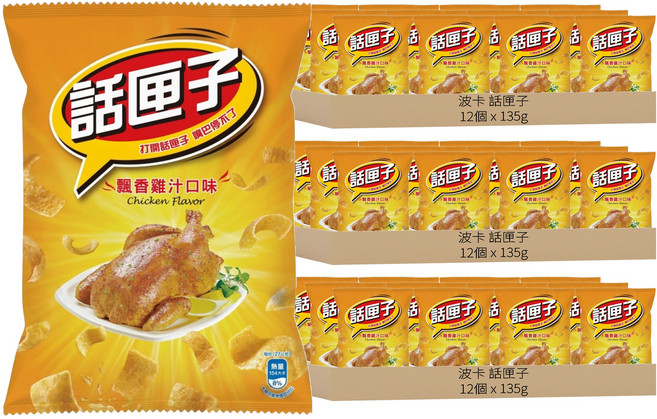 波卡 話匣子 飄香雞汁口味玉米片, 135g, 36個
