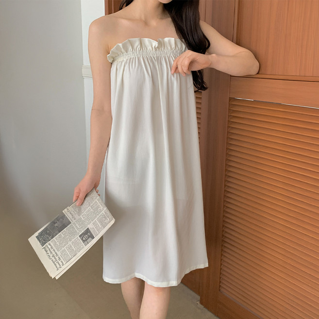 공유 여성용 샤르망 골프 탑 샤워가운 FREE, 1개, 화이트