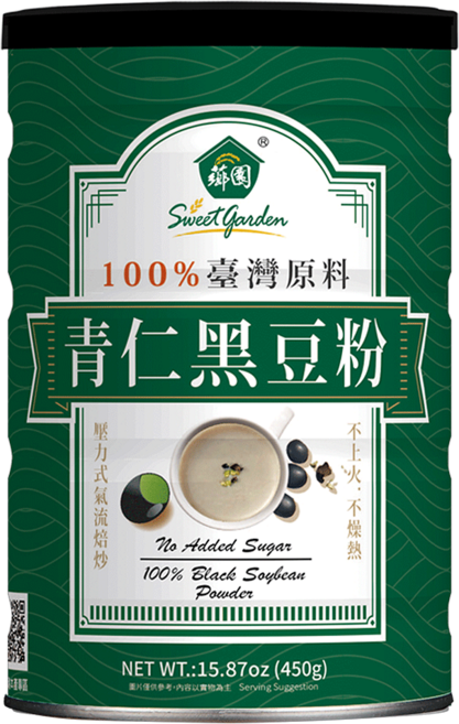 薌園 青仁黑豆粉 熟粉, 450g, 1罐