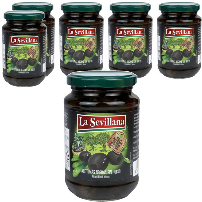 La Sevillana 寶鼎 黑橄欖, 370g, 6個