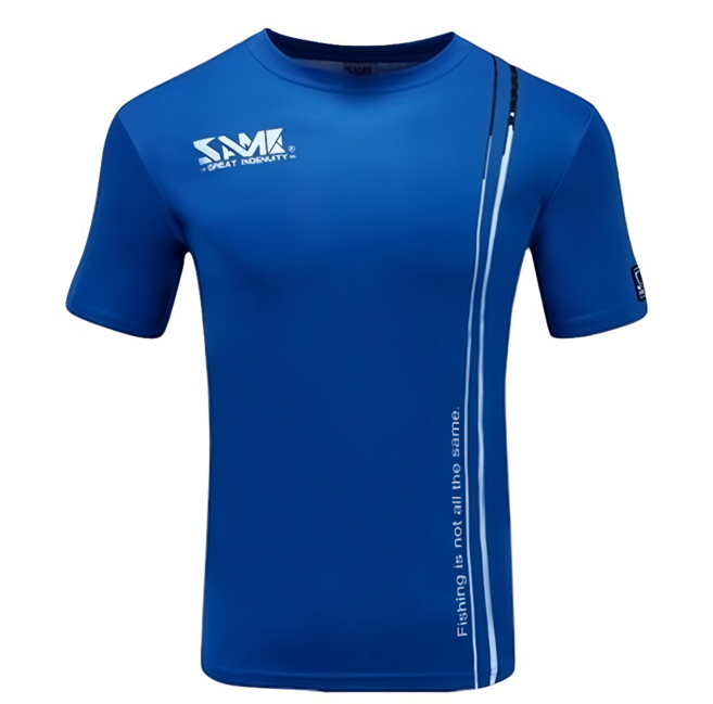 SAME 莎美 短T 英文版 DRY T-SHIRT, 藍色