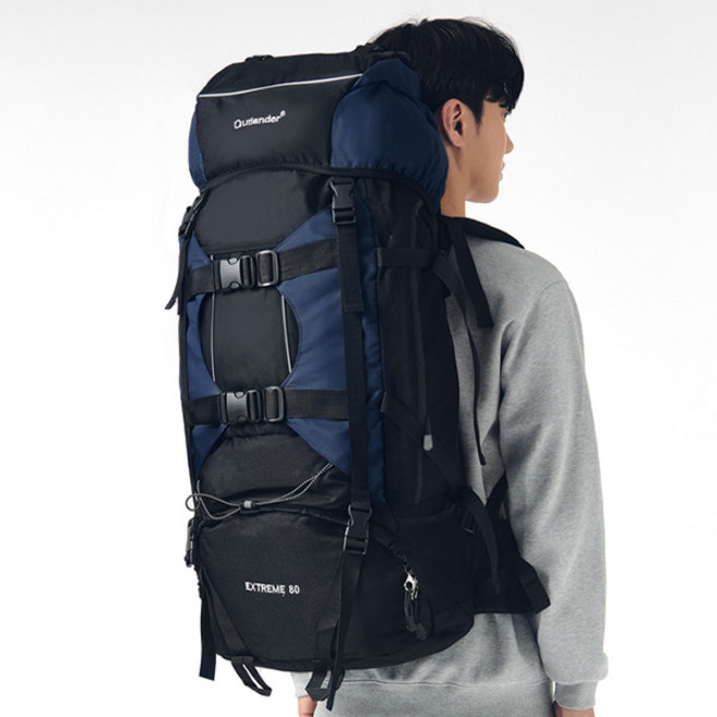 뉴아웃랜더 등산가방 안토니 대형 80L + 방수커버 세트, 네이비(가방) + 랜덤발송(커버)