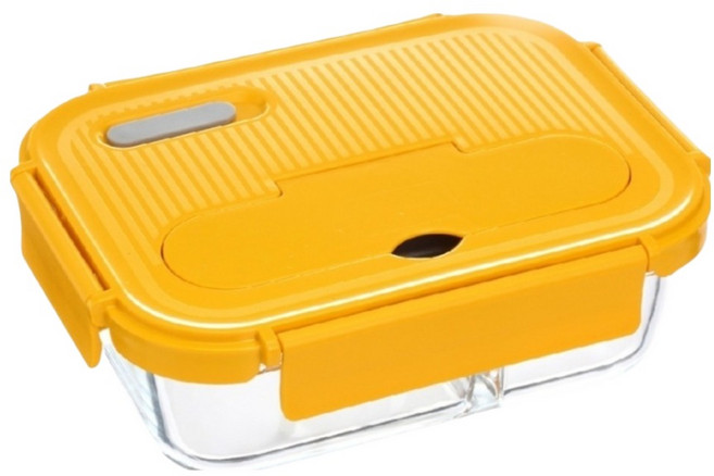 Hi CHEF 掌廚 分離玻璃保鮮盒 附餐具, 容器 + 蓋子 +湯匙 + 叉子, 1個