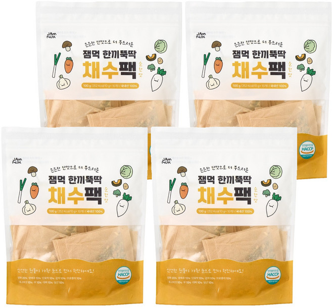 잼먹 채수팩 10p, 순한맛, 100g, 4개