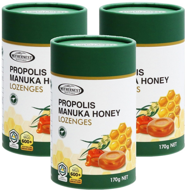 마더네스트 프로폴리스 마누카 허니 로젠지스 캔디, 170g, 3개
