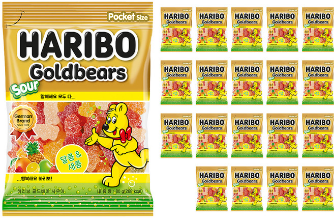 하리보 골드베어 사우어, 20개, 80g