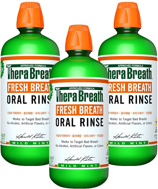 테라브레스 프레시브레스 오랄린스 구강청결제 마일드민트, 1L, 3개