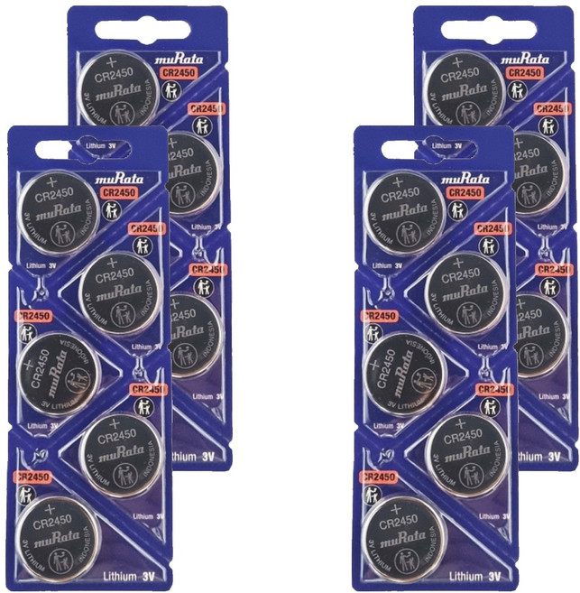 무라타 리튬 동전형 코인건전지 CR2450, 5개입, 4개