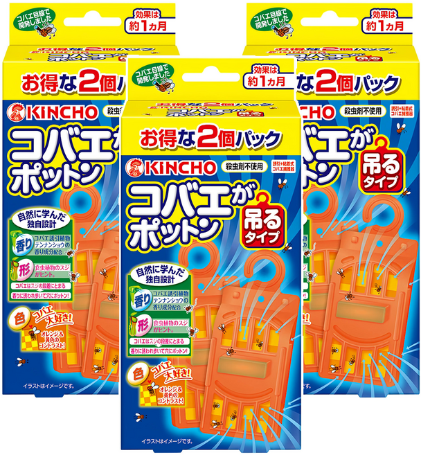 KINCHO 金鳥 果蠅誘捕吊掛 強效型, 3盒