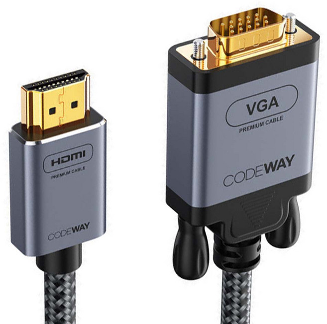 CODEWAY HDMI 轉 VGA視頻轉接線, 3m, 1條