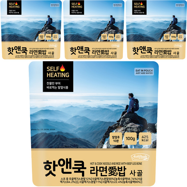 이지밥 핫앤쿡 라면애밥 사골, 4개, 100g