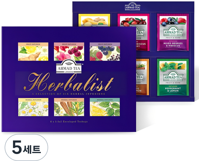 아마드티 허브 셀렉션 선물세트, 허브차 6종, 5세트