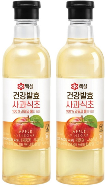 백설 건강 발효 사과식초, 500ml, 2개