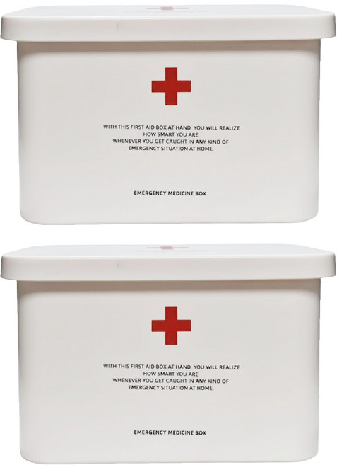 SHIMOYAMA 手提式雙層保健/急救藥箱 不含急救用品, 2個