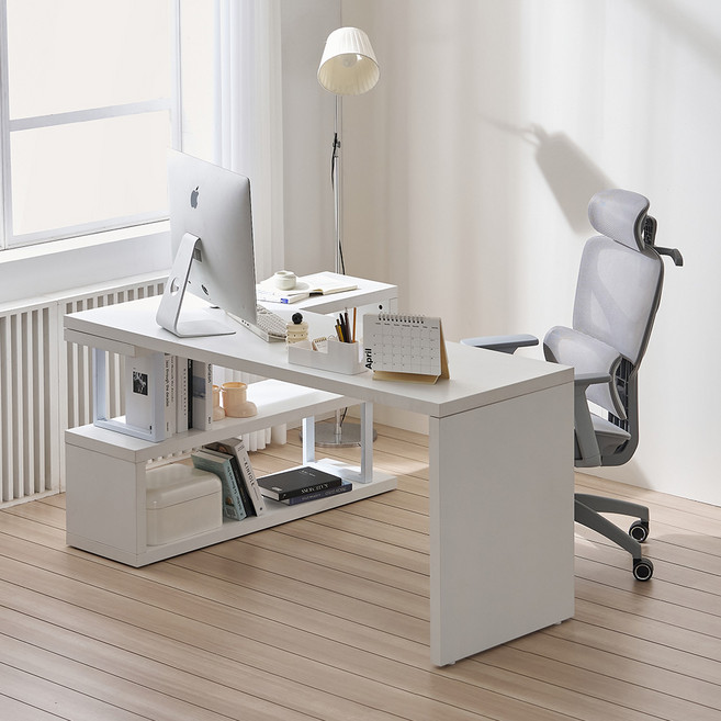 서울소호 유로데스크 1600 책장 세트 방문설치, 화이트