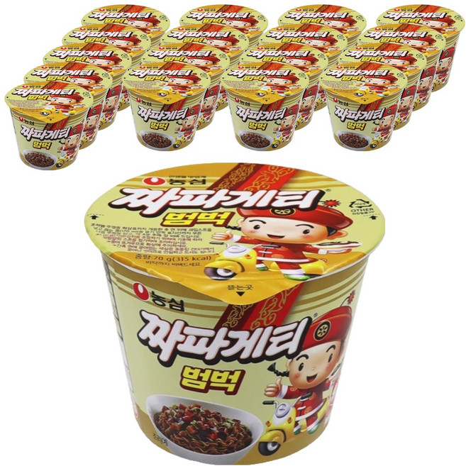 짜파게티 범벅 미니 컵라면 70g, 18개