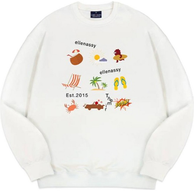 엘런아시 비치 오버핏 맨투맨