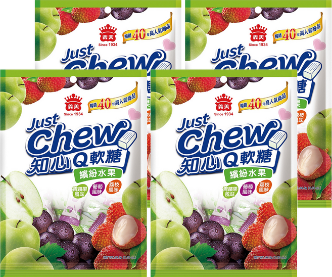 義美 知心Q軟糖 繽紛水果, 94.5g, 4袋