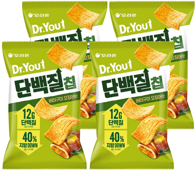 닥터유 단백질칩 버터구이 오징어맛, 60g, 4개