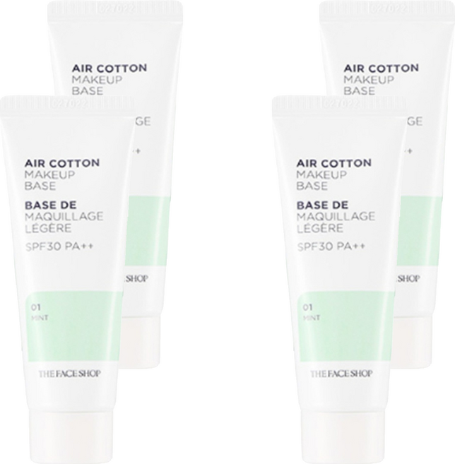 더페이스샵 에어코튼 메이크업 베이스 35g, 민트, 4개