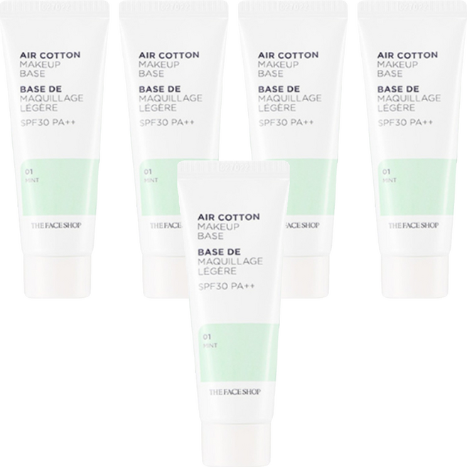 더페이스샵 에어코튼 메이크업 베이스 35g, 민트, 5개