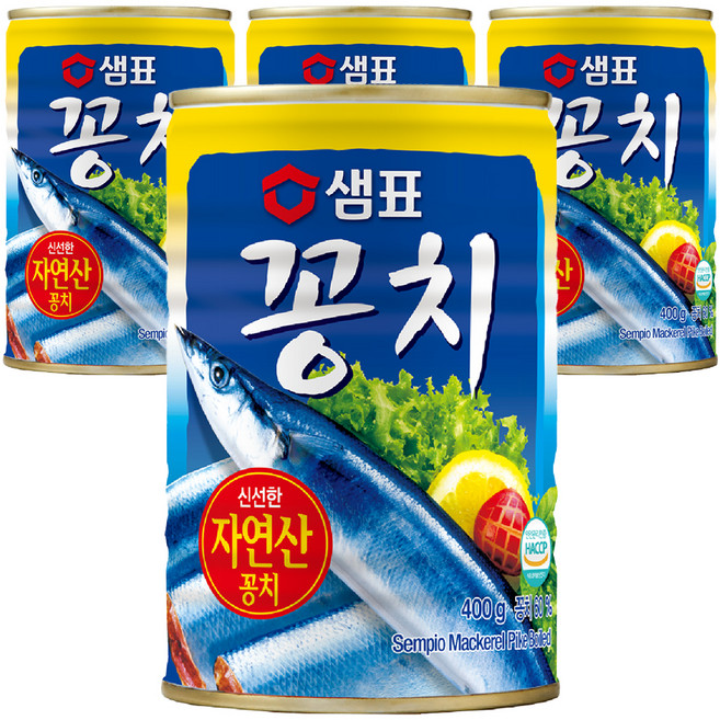 샘표 꽁치 통조림, 400g, 4개