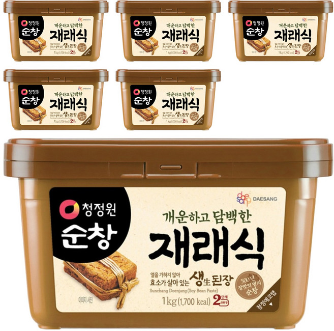 청정원순창 재래식 생된장, 1kg, 6개