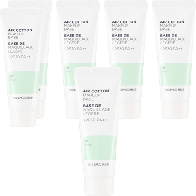 더페이스샵 에어코튼 메이크업 베이스 35g, 민트, 6개