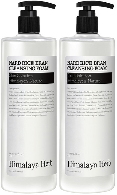 나드 쌀겨 브라이트닝 클렌징폼, 500ml, 2개