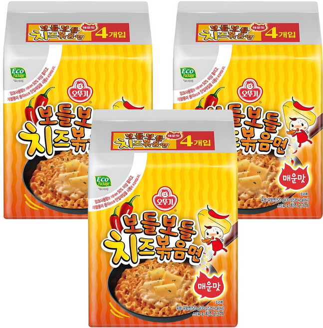 오뚜기 보들보들 치즈볶음면 매운맛 130g, 12개