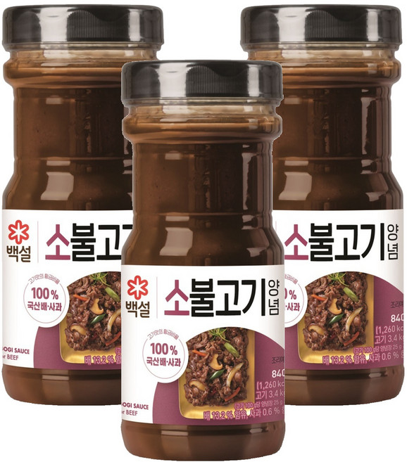 백설 소불고기 양념, 840g, 3개