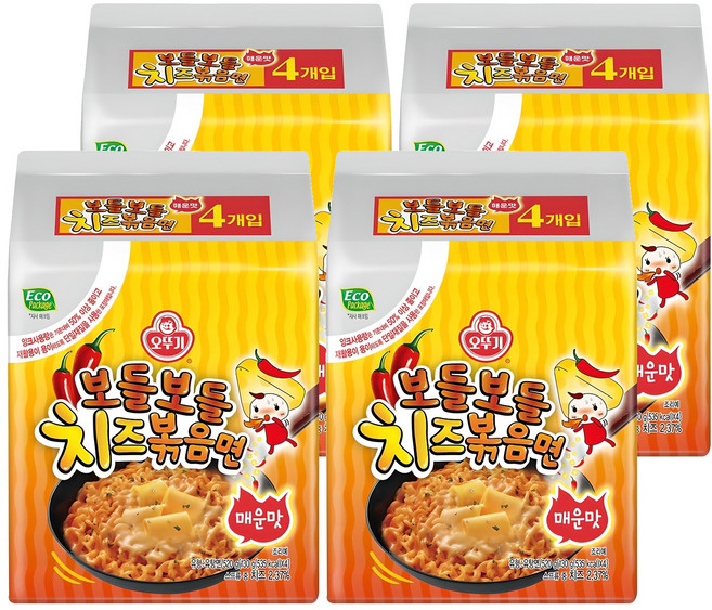 오뚜기 보들보들 치즈볶음면 매운맛 130g, 16개