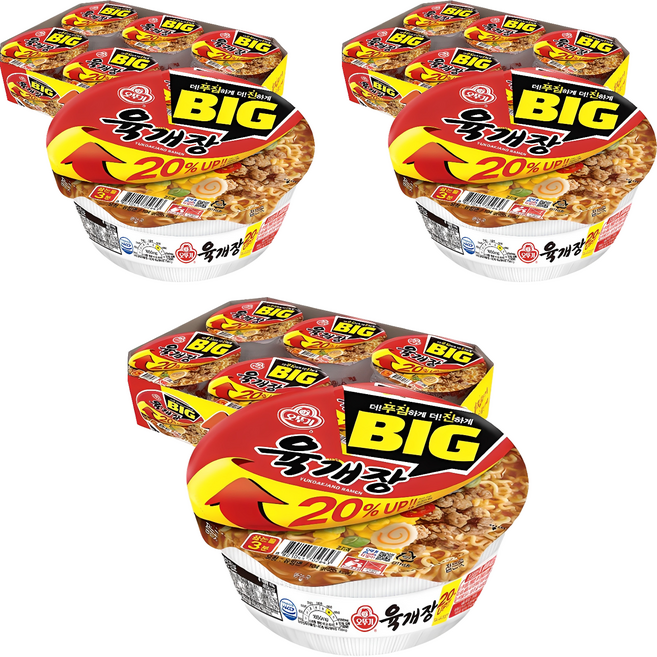 오뚜기 육개장 컵라면 104g, 18개