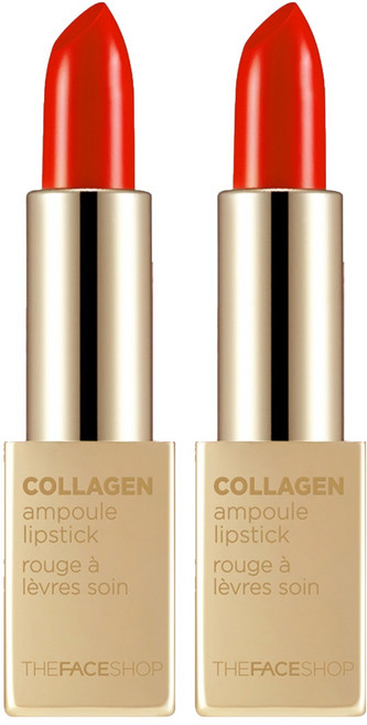 더페이스샵 콜라겐 앰플 립스틱, 2개, 11 인디아레드