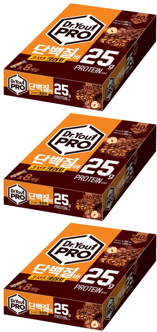 ORION 好麗友 Dr. You Pro高蛋白堅果棒 8條入, 3個, 560g