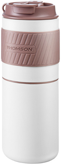 THOMSON 湯姆盛 研磨手沖咖啡隨行杯, 棕色 + 白色, 300ml, 1盒