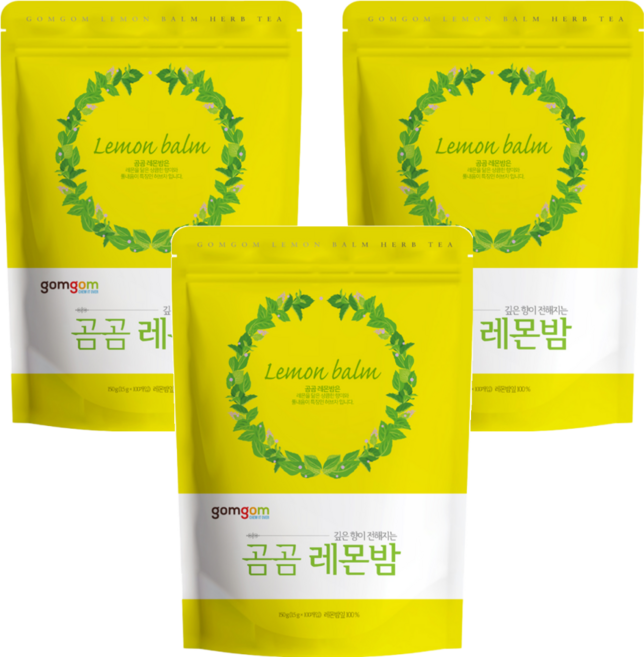gomgom 檸檬香蜂草茶 1.5g x 100包 德國產, 3袋