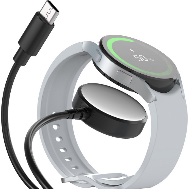 일리온 갤럭시워치 호환 맥세이프 무선 충전기 케이블 충전독, 블랙, 1개