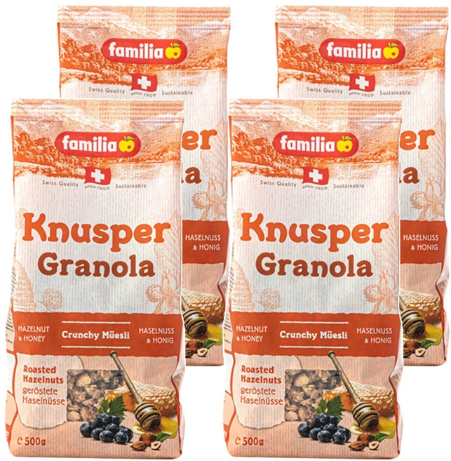 패밀리아 크누스퍼 크런치 무슬리, 500g, 4개