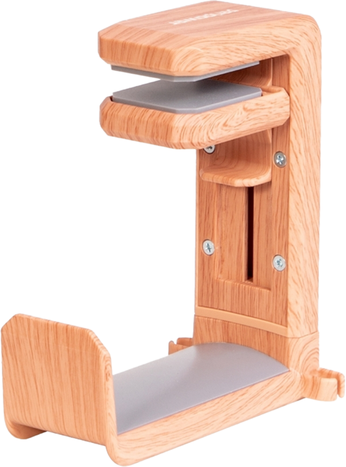 peripower 桌邊夾式頭戴型耳機架, 木紋, 1個