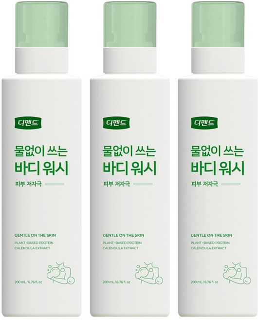 디펜드 물없이 쓰는 바디워시, 200ml, 3개