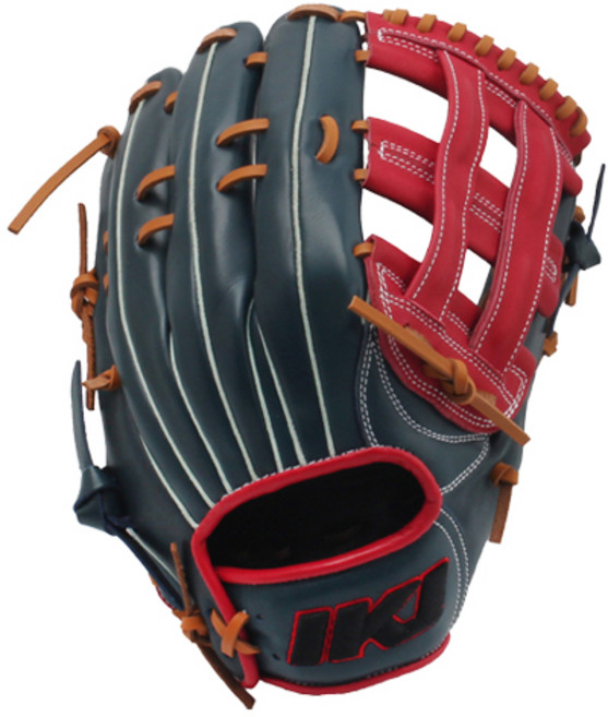 IKJ 외야 글러브 우투용 RP OF-91 SS, 네이비 + 레드, 1개