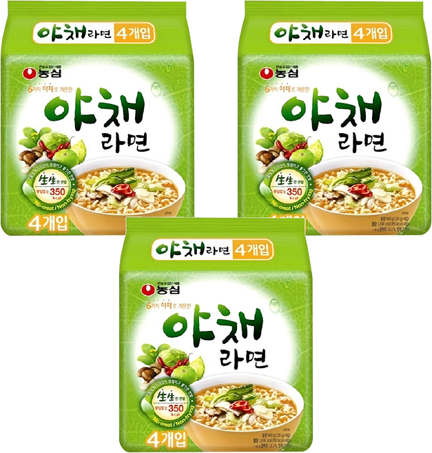 농심 야채라면 100g, 12개