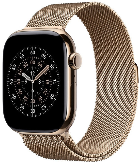 Apple 2025 Apple Watch S11 鈦金屬, 46mm, 金色 + S/M金色米蘭式錶環, GPS + 行動網路