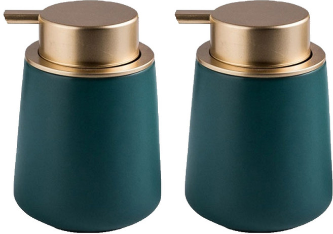 더자카 다용도 세라믹 디스펜서 400ml, 딥그린, 2개