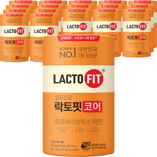 락토핏 정품 코어 유산균 60p, 120g, 18개