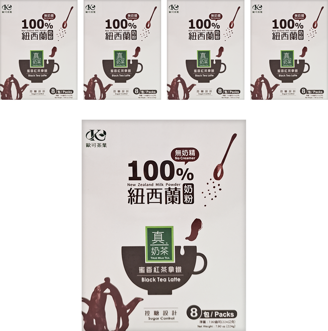 歐可茶葉 控糖系列 蜜香紅茶拿鐵, 28g, 8包, 5盒